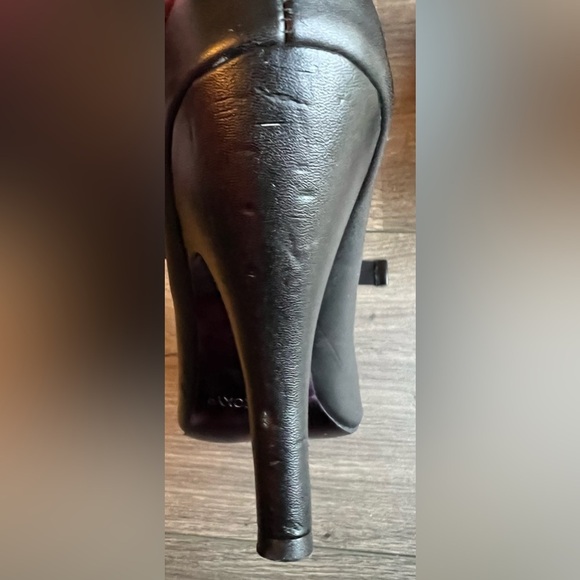 Mojo Moxy Black peep toe heels with velvet tie size 8 - Picture 5 of 10